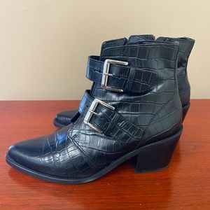 Aldo leather ankle boots with buckles